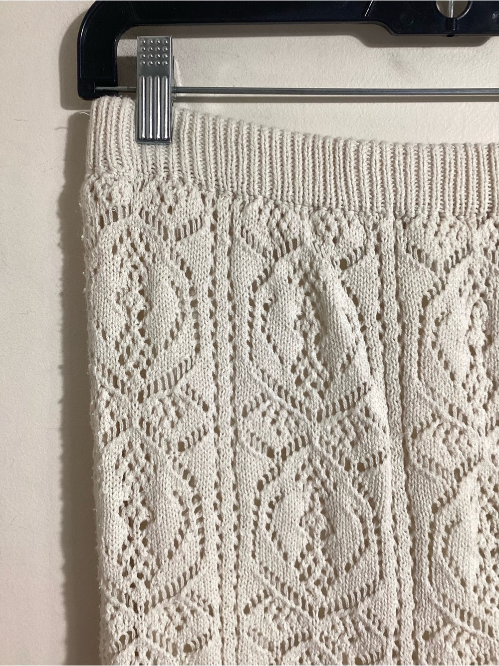 Freshman 1996 Crochet Open Knit Ivory Midi Skirt M - Picture 5 of 11